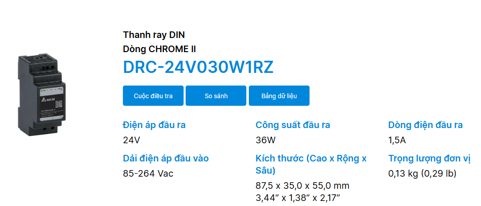 Bộ nguồn Delta DRC-24V030W1RZ