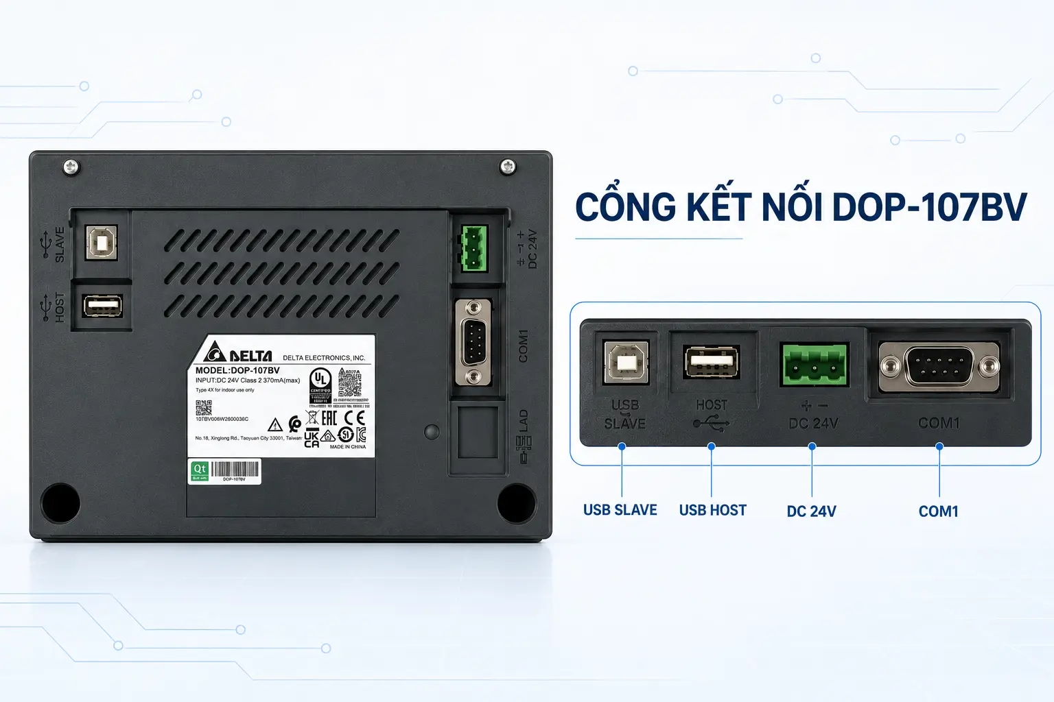 cổng kết nối màn hình DOP-107BV