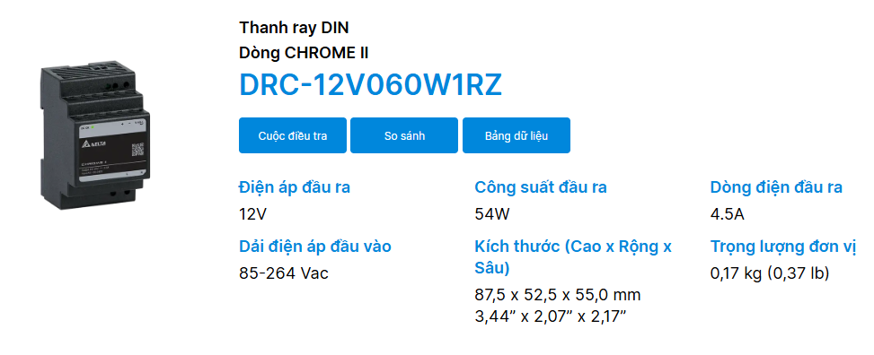 Bộ nguồn Delta DRC-24V060W1RZ