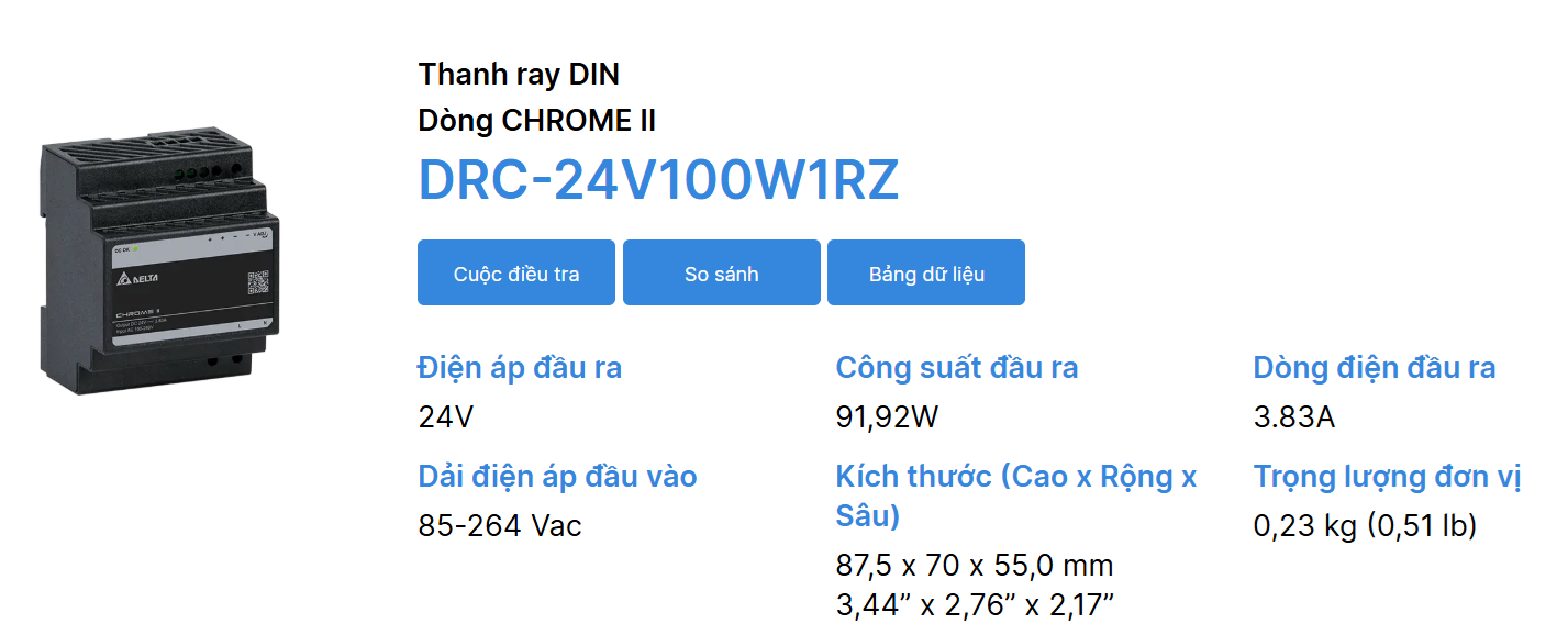 Bộ nguồn Delta DRC-24V100W1RZ