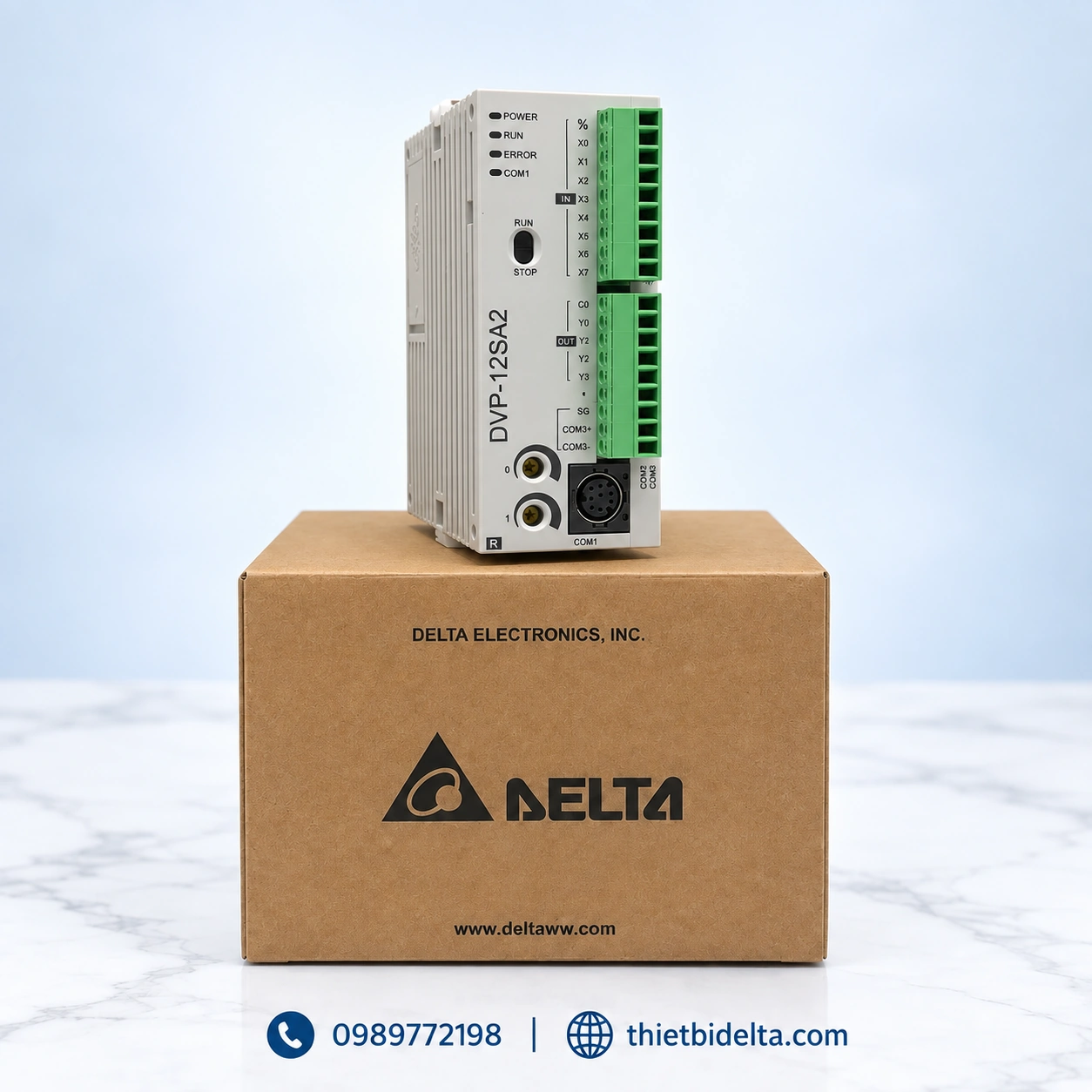 PLC Delta DVP12SA211R g&oacute;c nghi&ecirc;ng thực tế
