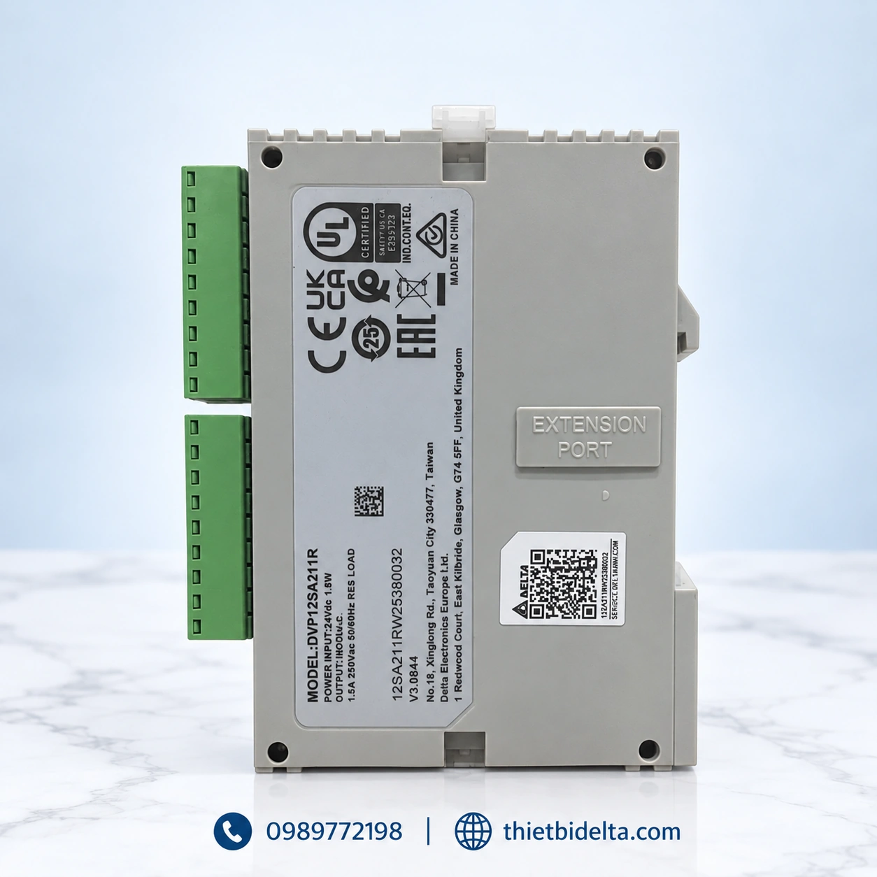 Tem m&aacute;c mặt sau PLC Delta DVP12SA211R