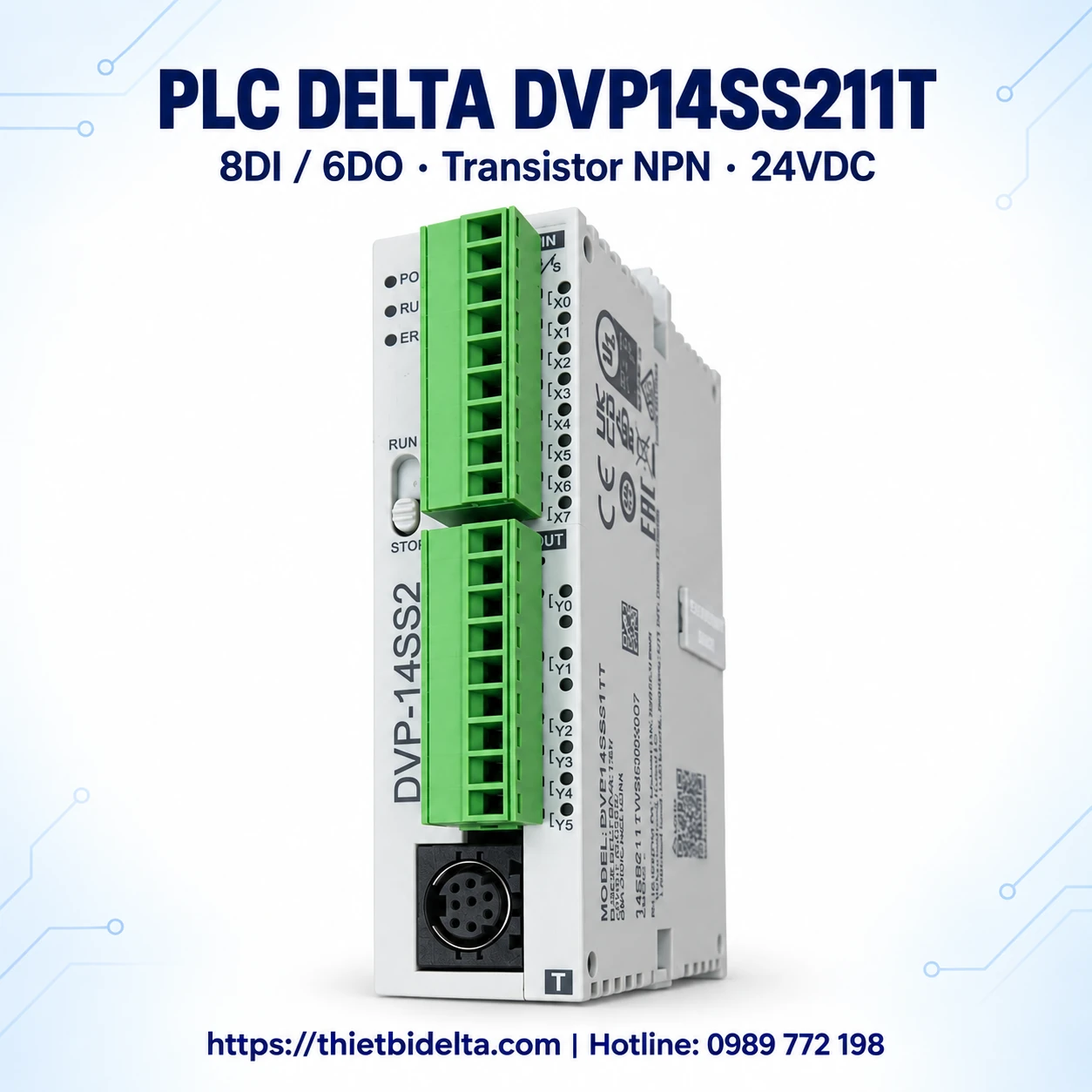 PLC Delta DVP14SS211T – 8DI/6DO Transistor NPN, 24VDC