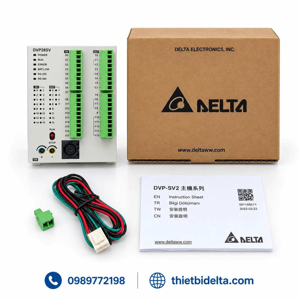 plc delta dvp28sv trọn bộ sản phẩm thực tế