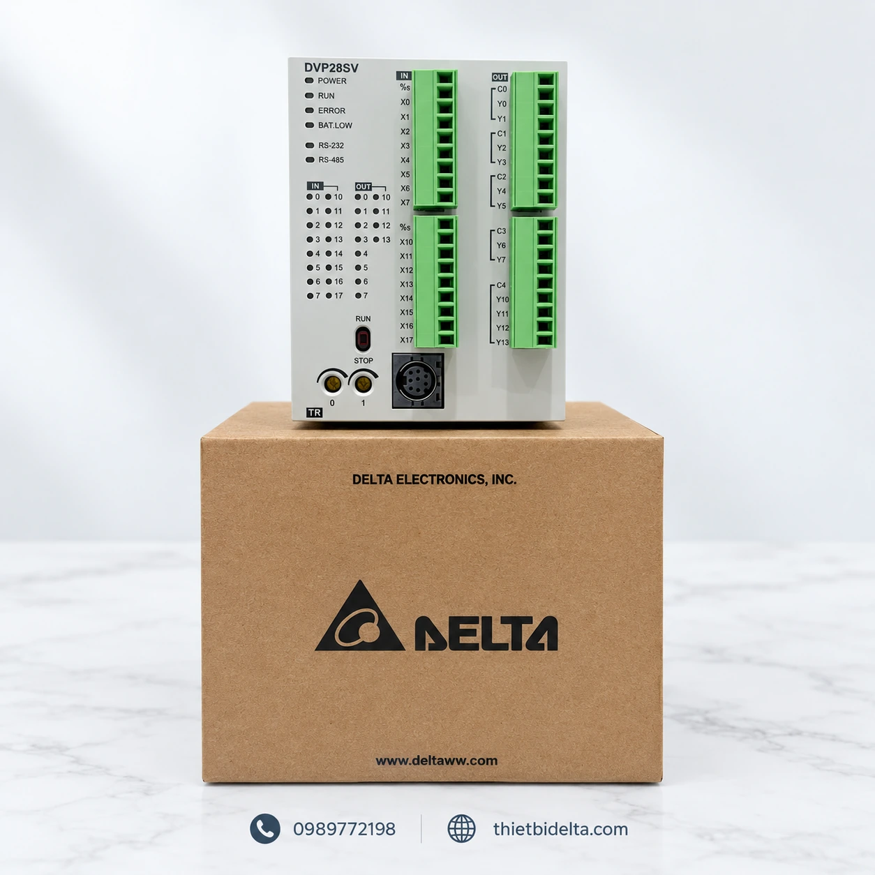plc delta dvp28sv mặt trước