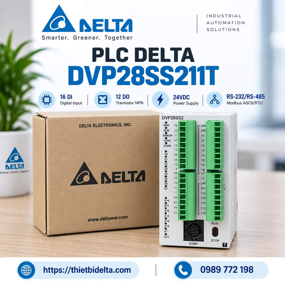 PLC Delta DVP28SS211T – 16DI/12DO Transistor NPN