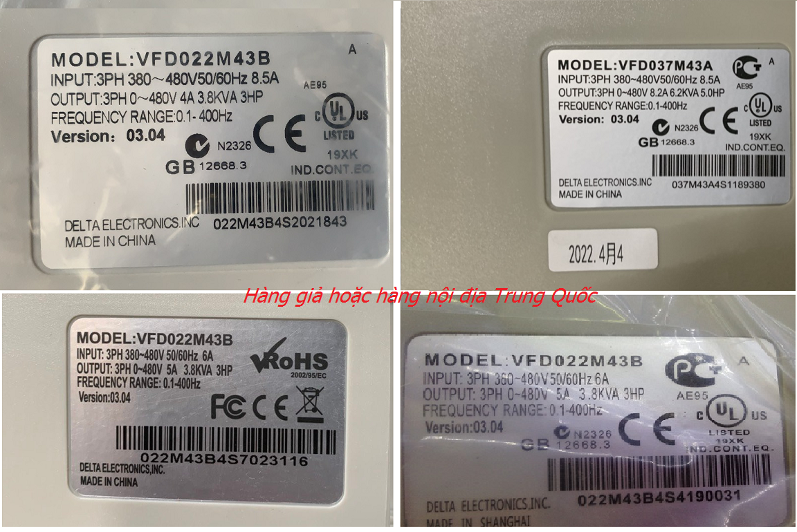 Phân biệt biến tần Delta VFD-M thật giả