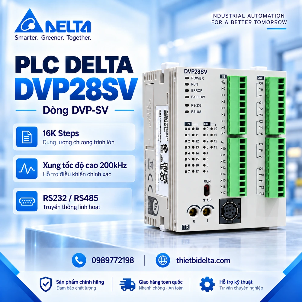 PLC Delta DVP28SV – Dòng DVP-SV 16K Steps