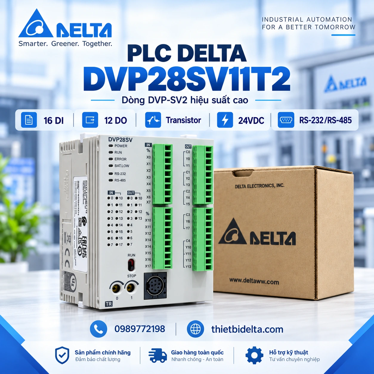 PLC Delta DVP28SV11T2 – 16DI 12DO Transistor