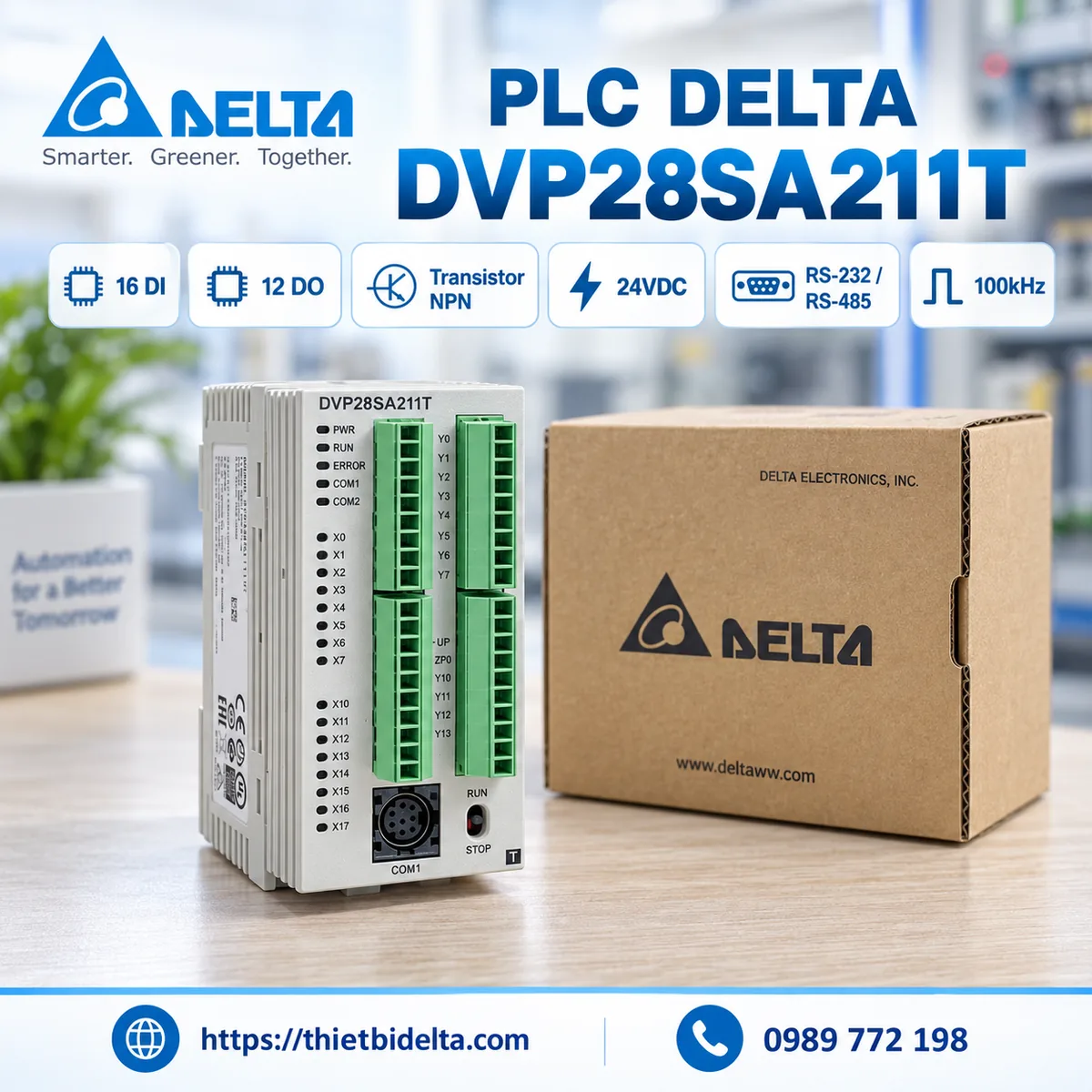 PLC Delta DVP28SA211T – 16DI/12DO Transistor NPN, 100kHz