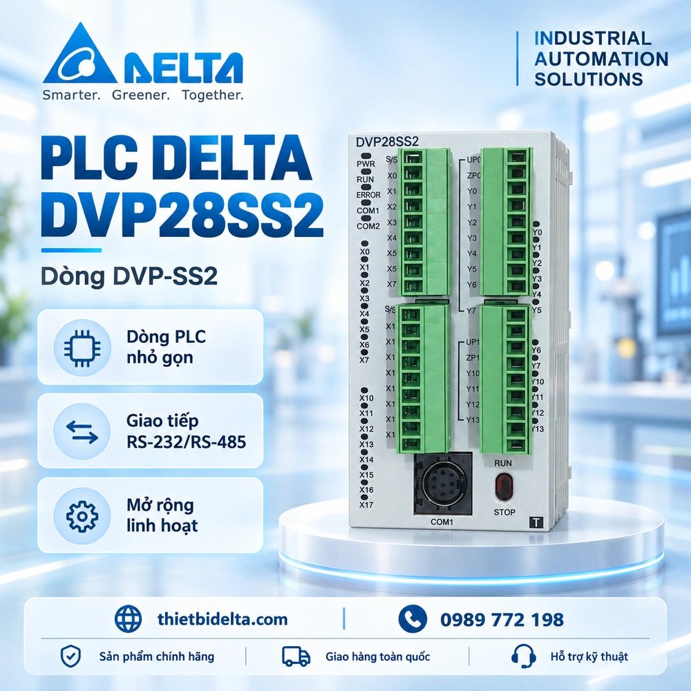 PLC Delta DVP28SS2 – 16DI 12DO, Relay/Transistor