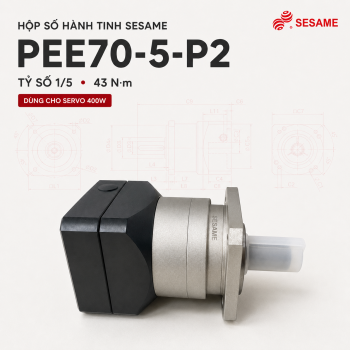 Hộp số Sesame PEE70-10-P2 cho Servo 400W, tỷ số 1/10